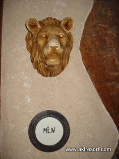 Men\'s room in restaurant area